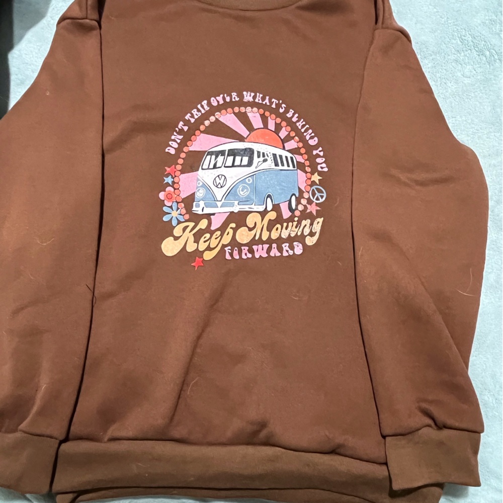 Shein brown crewneck sweater